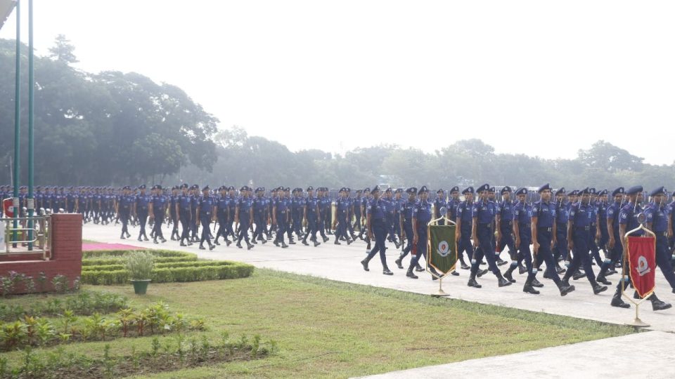 সারদা পুলিশ একাডেমিতে প্রশিক্ষণ শেষে পাসিং আউট প্যারেডে পুলিশ সদস্যরা। ফাইল ছবি